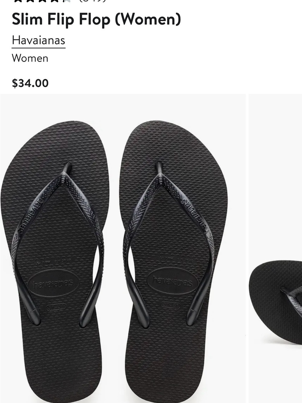 Havaianas Slim Flip Flops - Black